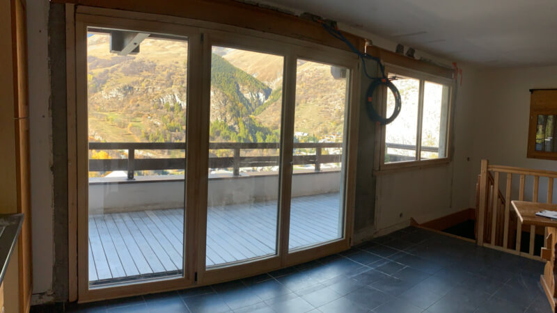 Travaux de la baie vitrée